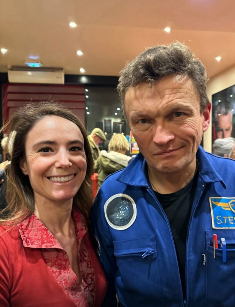 Sylvain Tesson et Guilaine Depis après la tempête du Printemps des poètes